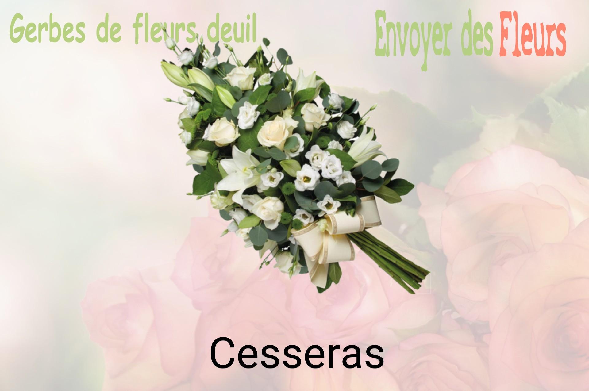 Gerbe de fleurs de deuil livrée à Cesseras